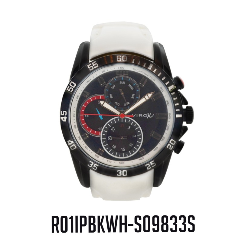 RELOJ VIROX ANÁLOGO MULTIFUNCIONAL PULSO SILICONADO BLANCO.