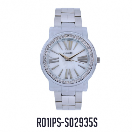 RELOJ VIROX METAL ANÁLOGO ESCAFANDRA PIEDRAS PLATEADO