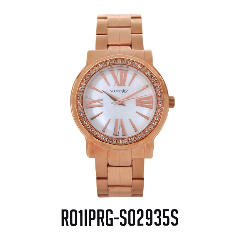 RELOJ VIROX METAL ANÁLOGO ESCAFANDRA PIEDRAS ORO ROSA