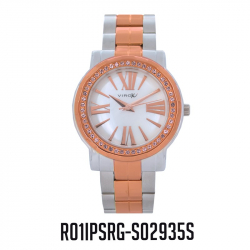 RELOJ VIROX METAL ANÁLOGO ESCAFANDRA PIEDRAS PLATEADO-ORO ROSA