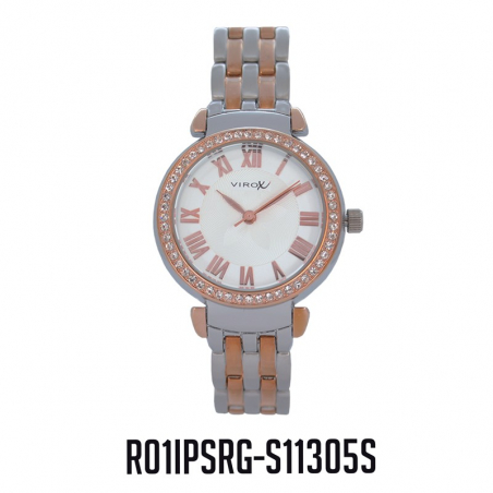 RELOJ VIROX METAL D ANÁLOGO NUMERO ROMANO ORO ROSA-PLATEADO
