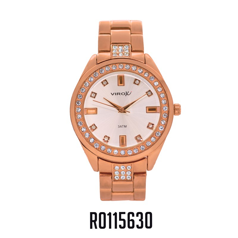 RELOJ VIROX METAL ANÁLOGO ORO ROSA- PIEDRAS R0115630