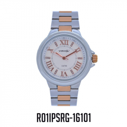RELOJ VIROX DAMA ANÁLOGO NÚMEROS ROMANOS PLATEADO-ORO ROSA
