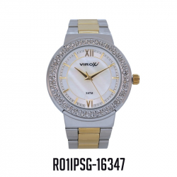 RELOJ VIROX METAL DAMA ANÁLOGO DORADO-PLATEADO-PIEDRAS