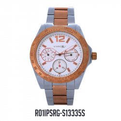 RELOJ VIROX ANÁLOGO MULTIFUNCIONAL OROROSA/PLATEADO DE HOMBRE