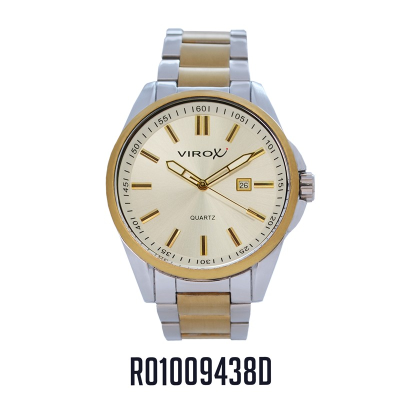 RELOJ VIROX METAL ANÁLOGO HOMBRE DORADO-PLATEADO R01009438D