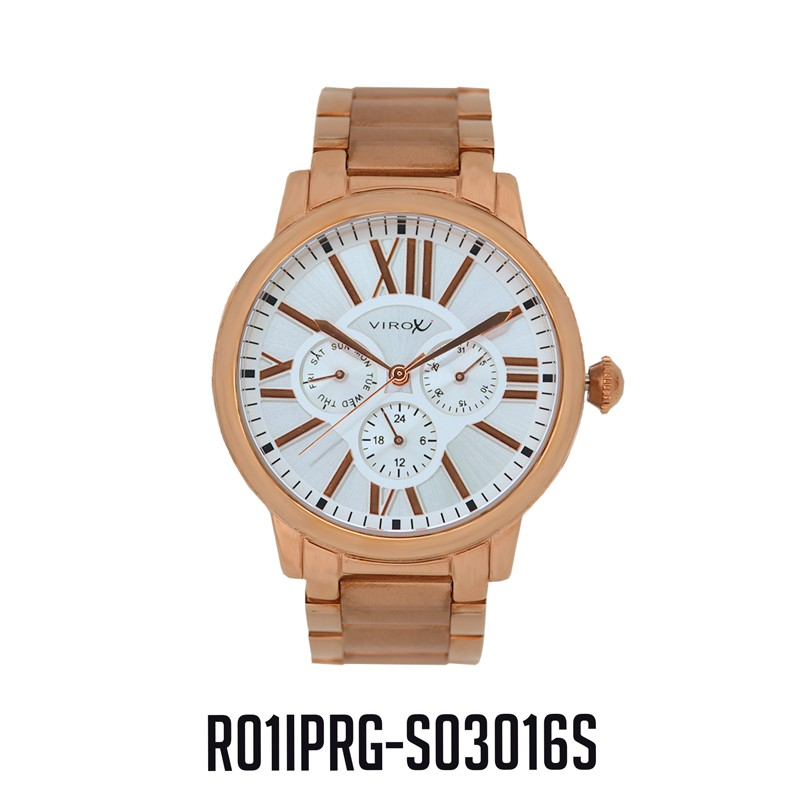 RELOJ VIROX METAL ANÁLOGO MULTIFUNCIONAL ORO ROSA