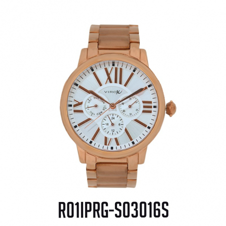 RELOJ VIROX METAL ANÁLOGO MULTIFUNCIONAL ORO ROSA