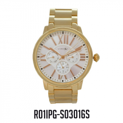 RELOJ VIROX METAL ANÁLOGO MULTIFUNCIONAL DORADO