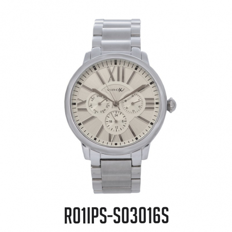 RELOJ VIROX METAL ANÁLOGO MULTIFUNCIONAL PLATEADO