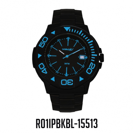 RELOJ VIROX JUNIOR ANALOGO CALENDARIO NEGRO-AZUL