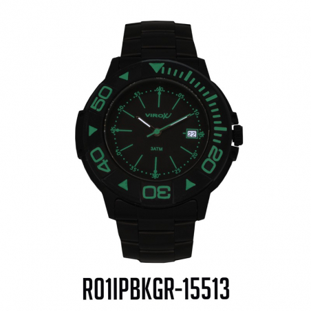 RELOJ VIROX JUNIOR ANALOGO CALENDARIO NEGRO-VERDE