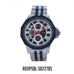 RELOJ VIROX METAL MULTIFUNCIONAL HOMBRE PLATEADO/AZUL.