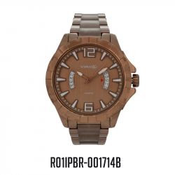 RELOJ VIROX CALENDARIO VERTICAL HOMBRE BRONCE PULSO ACERO