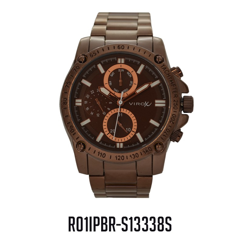 RELOJ VIROX METAL ANÁLOGO MULTIFUNCIONAL CHOCOLATE DE HOMBRE