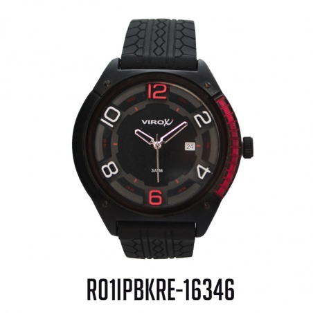 RELOJ VIROX METAL Y PLASTICO NUMEROS ALTO RELIEVE ROJO