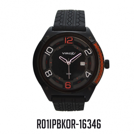 RELOJ VIROX METAL Y PLASTICO NUMEROS EN ALTO RELIEVE NARANJA