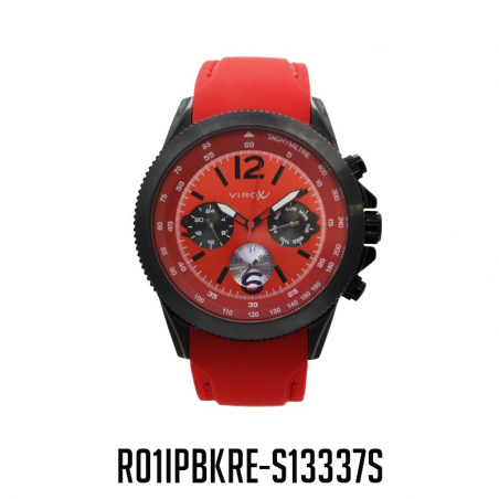 RELOJ VIROX ANALOGO MULTIFUNCIONAL HOMBRE PULSO ROJO