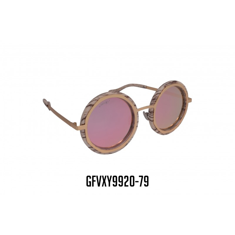 GAFAS VIROX CIRCULAR MARCO BEIGE Y LENTE ROSA GFVXY9920-79