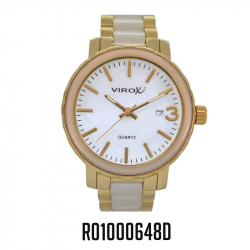 RELOJ VIROX METALICO/NACAR ANALOGO DE DAMA CALENDARIO.