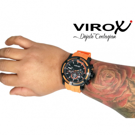 RELOJ VIROX EN ACERO CRONÓGRAFO DE HOMBRE NARANJA