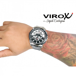 RELOJ VIROX EN ACERO DE HOMBRE CRONÓGRAFO ACERO, PLATEADO/ NEGRO