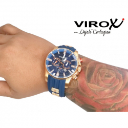 RELOJ VIROX EN ACERO MULTIFUNCIONAL AZUL PULSO DE SILICONA