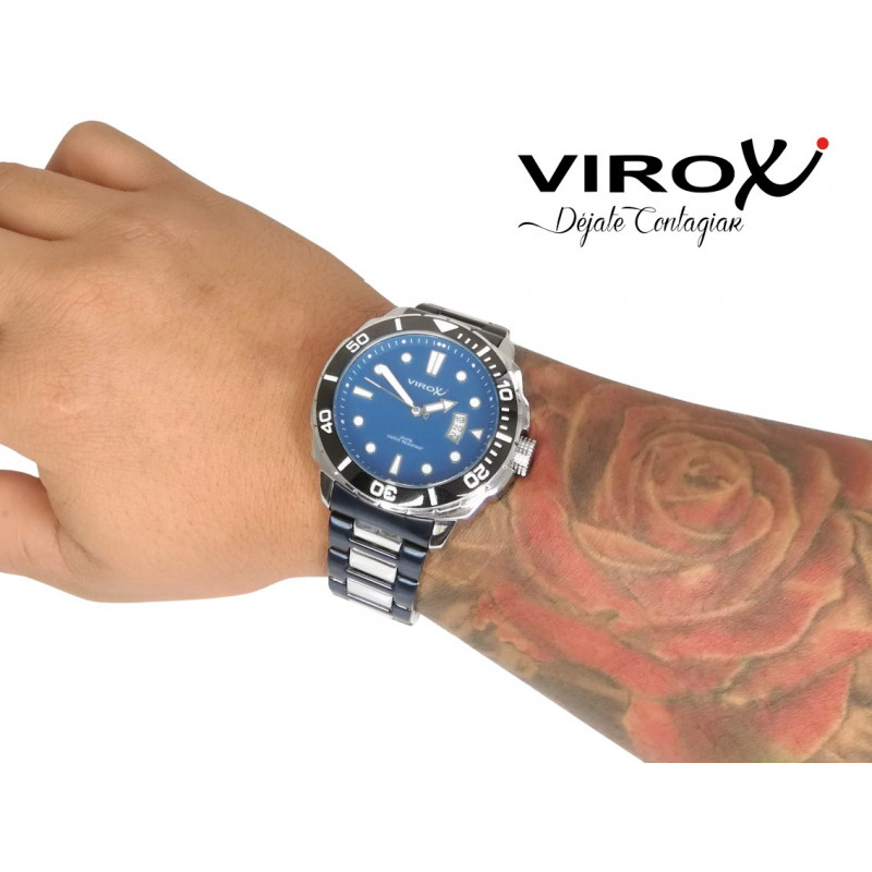 RELOJ VIROX DE ACERO CON INDICADORES LUMINISCENTES