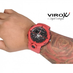 RELOJ VIROX DUAL TIME ANALOGO/DIGITAL ROJO