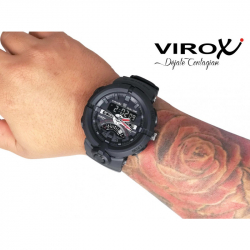 RELOJ VIROX DUAL TIME ANALOGO/DIGITAL NEGRO