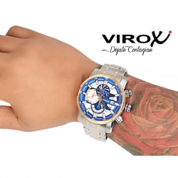 RELOJ VIROX HÉLICE CRONÓGRAFO EN ACERO PLATEADO/ROSA/AZUL