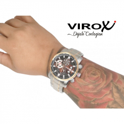 RELOJ VIROX HÉLICE CRONÓGRAFO EN ACERO PLATEADO/ROSA/CAFE