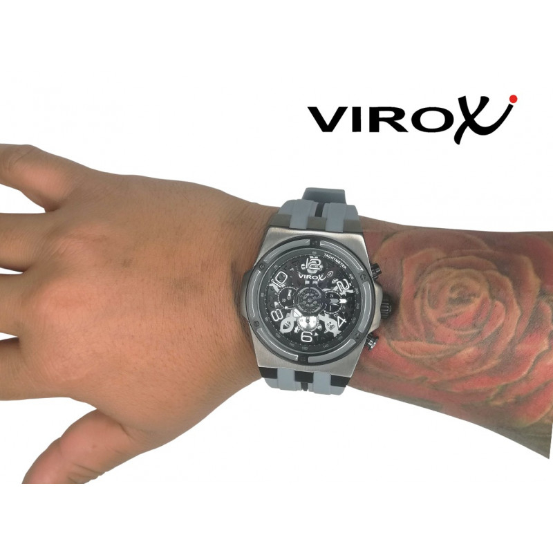 RELOJ VIROX HOMBRE CRONÓGRAFO EN ACERO PULSO SILICONA GRIS