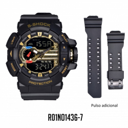 RELOJ VIROX DIGITAL-ANÁLOGO DE HOMBRE PULSO ADICIONAL NEGRO/DORADO