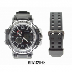 RELOJ VIROX NEGRO/GRIS ANALOGO-DIGITAL HOMBRE MANILLA ADICIONAL