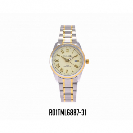 RELOJES VIROX EN ACERO DAMA REDONDO BICOLOR DORADO NÚMEROS ROMANOS