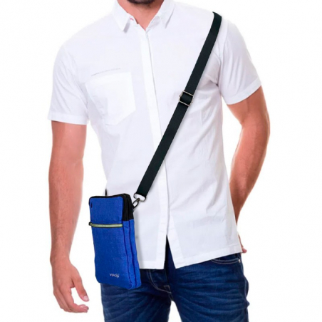 MANOS LIBRES VIROX RECTANGULAR CON BANDA REFLECTIVA AZUL REY