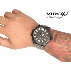RELOJ VIROX PULSO ADICIONAL LONA-SILICONA VERDE