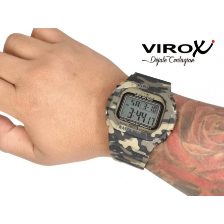 RELOJ VIROX CUADRADO DIGITAL DE HOMBRE PULSO ADICIONAL KHAKI