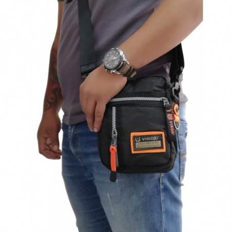 MANOS LIBRES VIROX HOMBRE MINI CANGURERO NEGRO-NARANJA