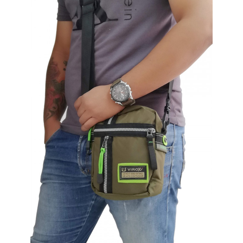 MANOS LIBRES HOMBRE MINI CANGURERO VERDE MILITAR