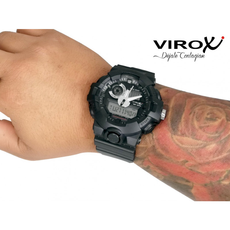 RELOJ VIROX DIGITAL-ANALOGO DEPORTIVO NEGRO