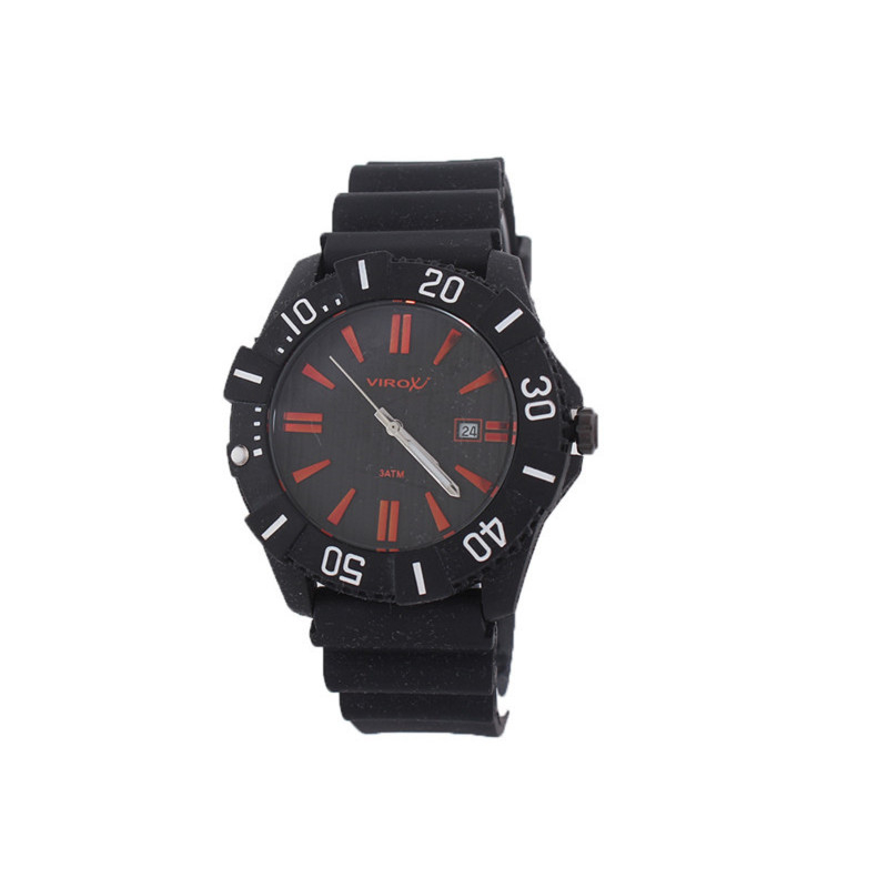 RELOJ VIROX CALENDARIO TONO NARANJA ÍNDEX BRILLANTES.