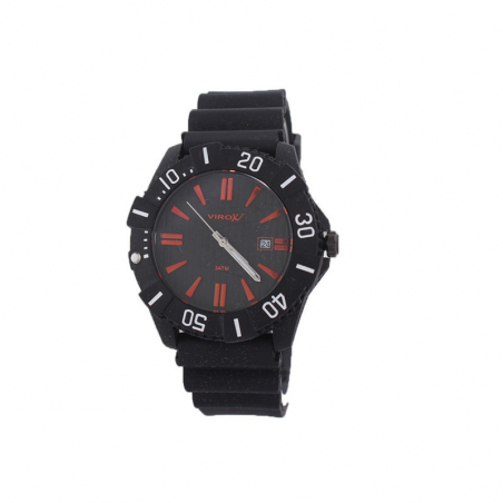 RELOJ VIROX CALENDARIO TONO NARANJA ÍNDEX BRILLANTES.