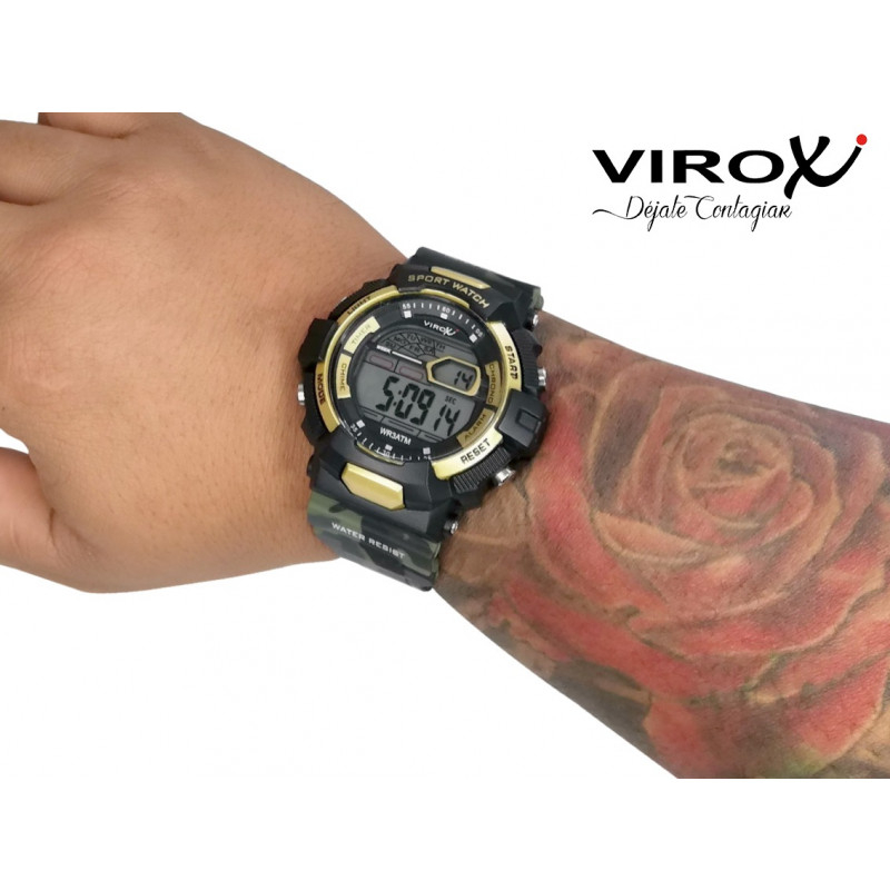 RELOJ VIROX JUNIOR-UNISEX CHIMER PULSO ADICIONAL VERDE CAMUFLADO