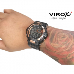 RELOJ VIROX JUNIOR-UNISEX CHIMER PULSO ADICIONAL NEGRO/OROROSA