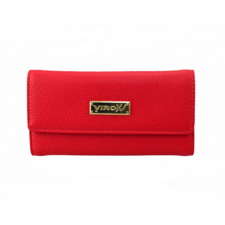 BILLETERA VIROX PU TRES CUERPOS ROJA