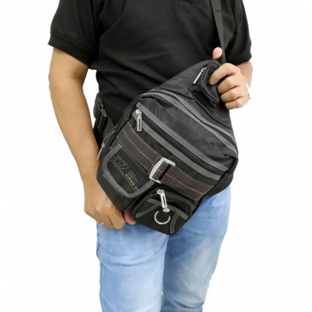 MORRAL VIROX CORREA DECORATIVA DOBLE BOLSILLO FRONTAL