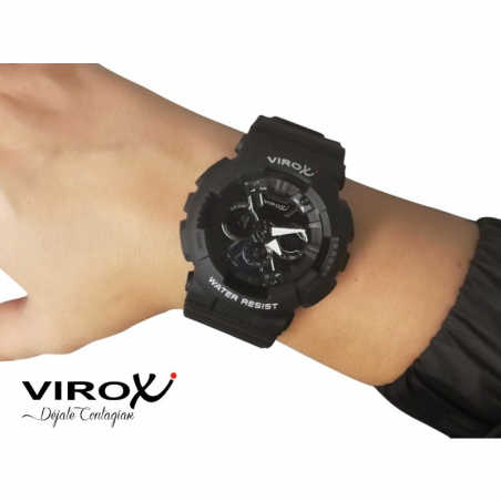 RELOJ DEPORTIVO VIROX DAMA ANÁLOGO-DIGITAL PU CIRCULAR NEGRO