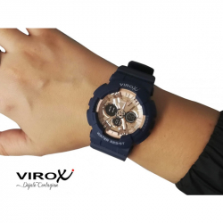 RELOJ DEPORTIVO VIROX DAMA ANÁLOGO-DIGITAL PU CIRCULAR AZUL